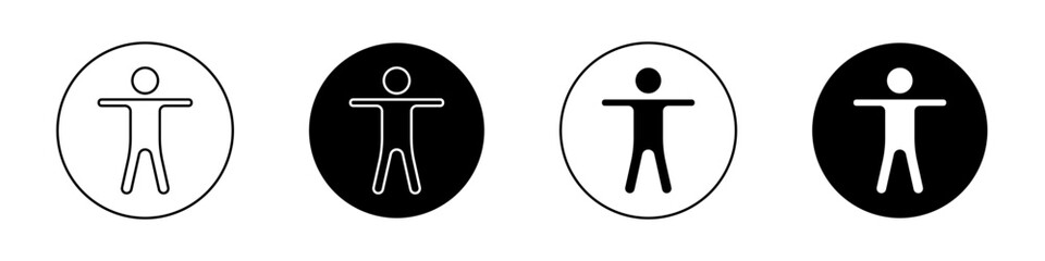 Fitness exercise icon set. workout warmup exercise sign. - obrazy, fototapety, plakaty