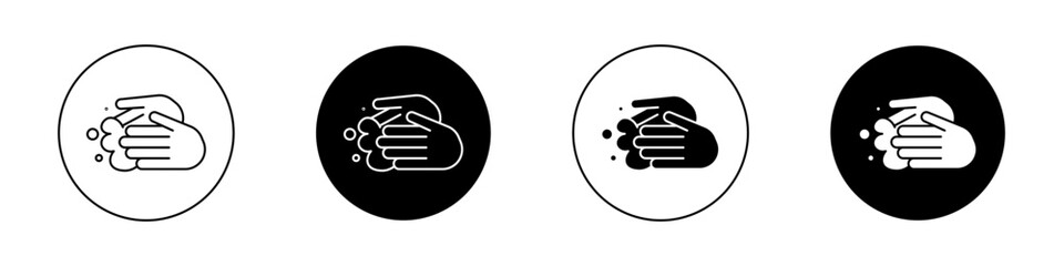 Wash your hands icon set. Clean hands vector symbol. sanitize with antibacterial icon.
