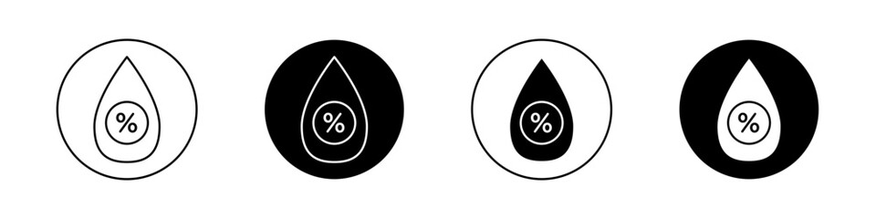 Humidity icon set. water percentage vector symbol. home air moisture pictogram. weather humidity sign. - obrazy, fototapety, plakaty