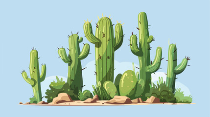Cartoon cactus flat cartoon vactor illustration iso