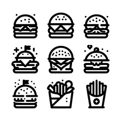 Burger Icon Set