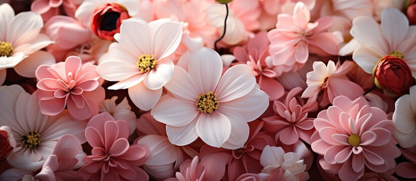 Beautiful flowers as background, closeup view. Floral design