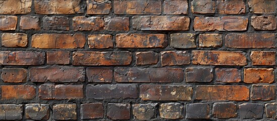 Weathered wall with textured bricks.