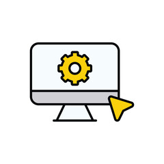 Settings  icon design with white background stock illustration