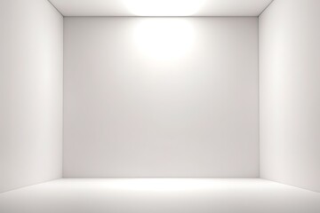 White empty room with shadow on the wall. 3D render Minimal abstract background for product presentation.