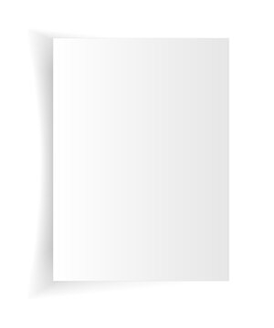 Realistic blank white A4 sheet template with soft shadows on a white background. EPS10 vector illustration. Vector illustration. Business, work, study concept.