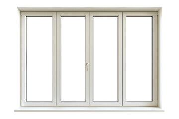 Modern and minimal house window for interior decoration isolated on background, open office glass window frame.