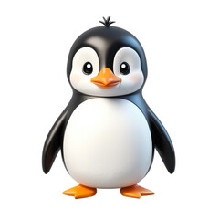 Fototapeta premium 3d rendering of cartoon penguin on Isolated transparent background png. generated with AI
