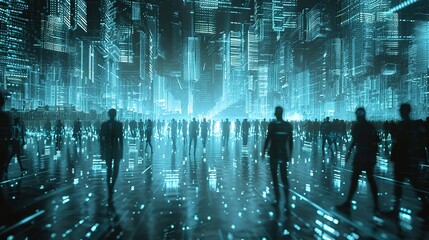 Future smart digital city, virtual reality, Inception