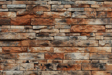 3D illustration of a rustic brick wall texture