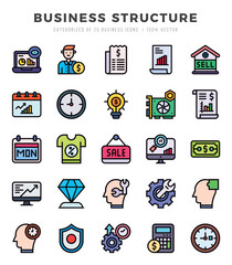 Business Structure icons set. Vector illustration.