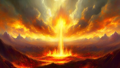 religious concept of fiery hell flaming background of demonic evil - obrazy, fototapety, plakaty
