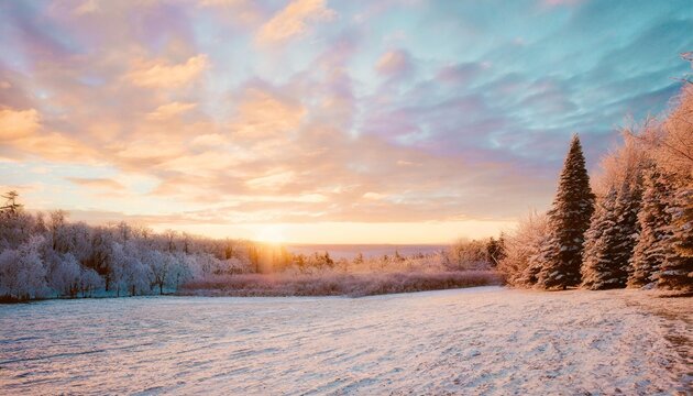 winter wonderland themed background stock photo