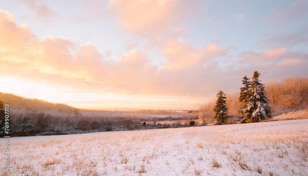 Wall mural winter wonderland themed background stock photo