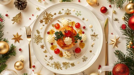 Creatively plated dishes combining food art with festive themes for a unique dining experience