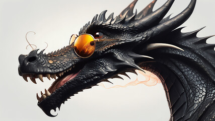 Portrait of the black Dragon with a sunglasses