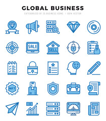 Global Business Icon Pack 25 Vector Symbols for Web Design.