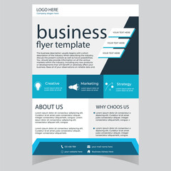 Corporate Business Flyer poster pamphlet brochure cover design layout background, vector template in A4 size - Vector - obrazy, fototapety, plakaty