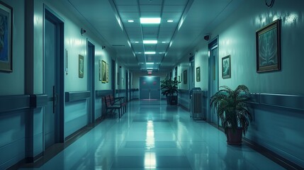Inside a Hospital. AI Generative