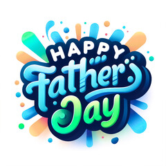 Happy father's day lettering design - obrazy, fototapety, plakaty
