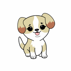 Cute dog in flat style