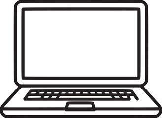 Laptop with blank and white vector