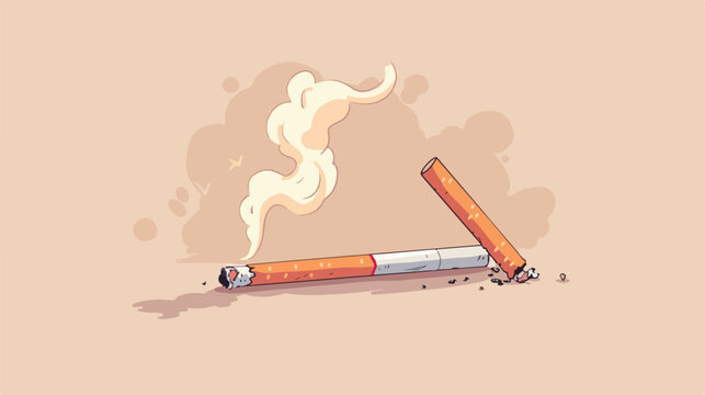 Cartoon doodle cigarette flat cartoon vactor 