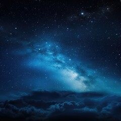 Amazing night sky with stars, clouds