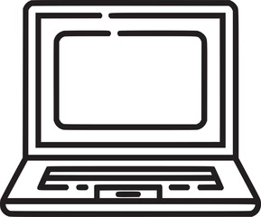 Laptop with blank and white vector
