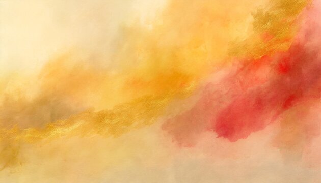 abstract watercolor background with watercolor paint with orange red and gold colors and space for text or image