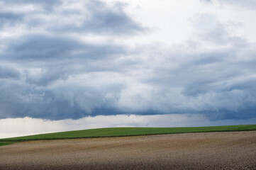 storm clouds over a field