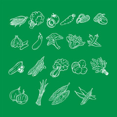 Minimalist Outline Vegetables Illustration Packs