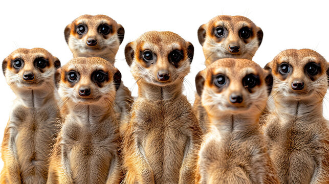 Animals africa zoo meerkats banner panorama long lamur on tansparent background.
