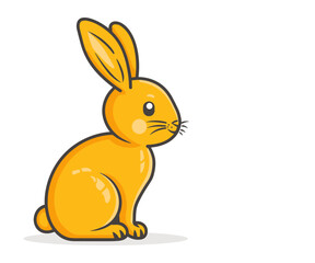 Vector illustration of a cute cartoon rabbit in orange color, perfect for children's books and Easter themes.