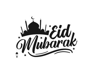 Beautiful eid mubarak islamic wishes greeting card design.