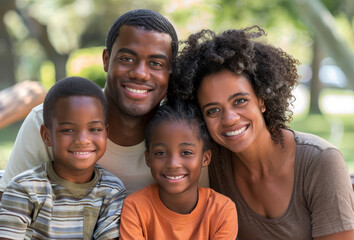 Fototapeta premium portrait of a family in the park