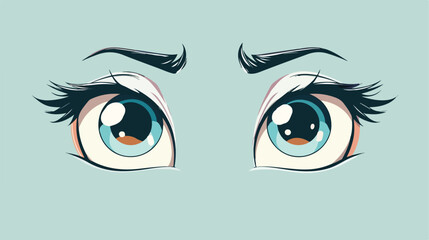 Cartoon eyes flat cartoon vactor illustration isola