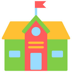 school flat style icons