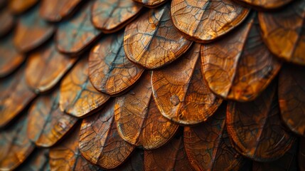 Close-up detail of overlapping brown butterfly wings with a textured surface pattern.