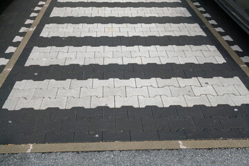 example of self-locking pedestrian crossings of different colours, they completely reduce the cost...