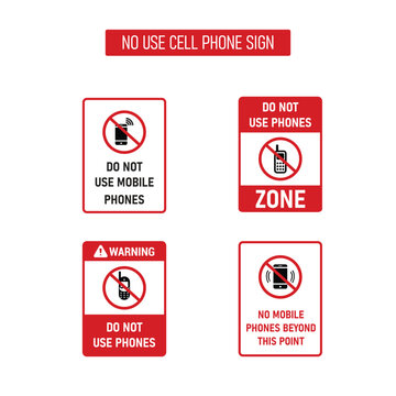 Do Not Use Cell Phone Sign Vector