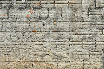 muro de tijolos com cimento cru 