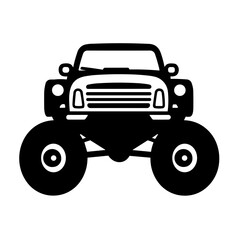 Simple monster truck isolated black icon