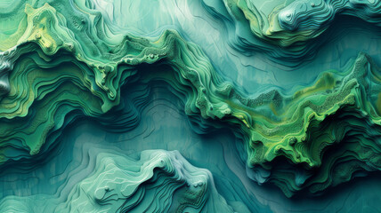 Obraz premium Graphic design, cover, river, ecology, line, abstract, clean, blue-green color scheme,generative ai