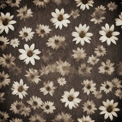 Fototapeta na wymiar vintage art black and white daisies