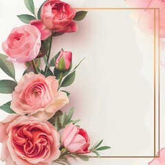 Mother's day greeting card with roses