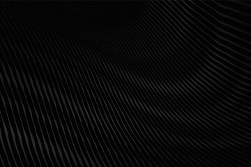Black background with line wave design. Vector illustration  - obrazy, fototapety, plakaty