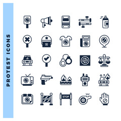 25 Protest Lineal Fill icon pack. vector illustration.