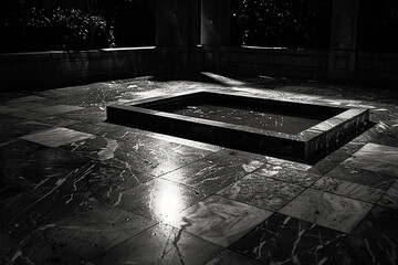  Marble bathed in moonlight, its silent elegance speaking volumes in the stillness of the night. 
 - obrazy, fototapety, plakaty