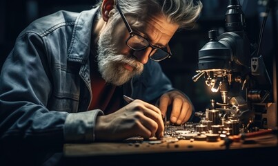 A watchmaker at work